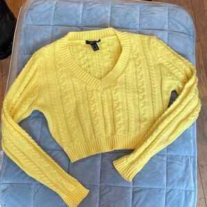 Forever 21 Sunny Yellow V-Neck Sweater